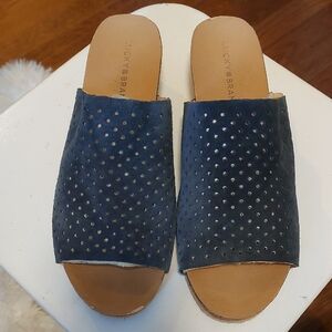 Lucky Brand Blue Suade Slides